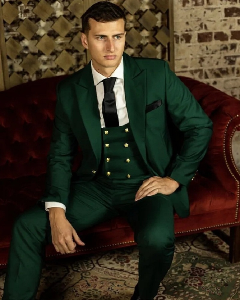 Men Formal Wear Green - Groene klassieke herenpakken formele bruiloft broek
