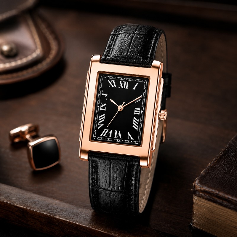 Men'S Formal Wear Belt - Klassiek herenhorloge met vierkante wijzerplaat met