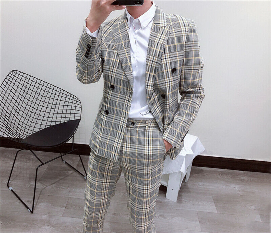 Latest Men Formal Wear - Nieuwste nieuwe stijl roken geruite herenpak