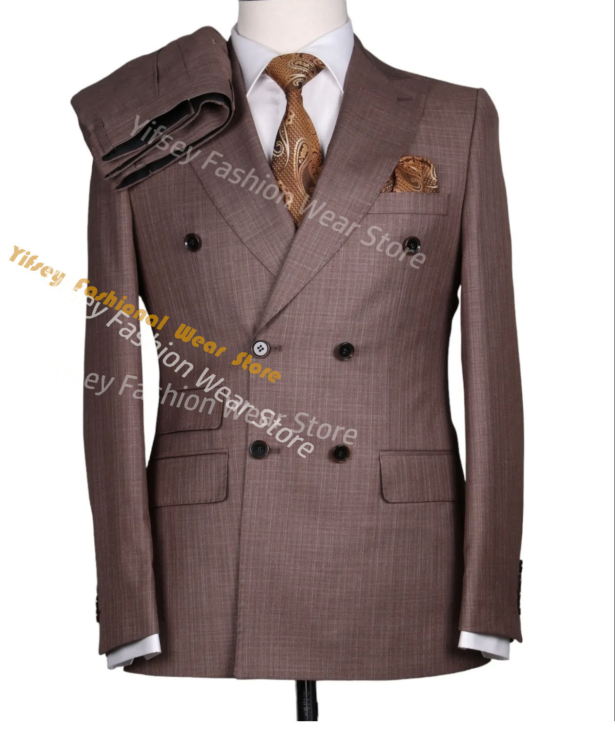 Latest Men Formal Wear - Bruin zomerpak voor heren, jas, broek,