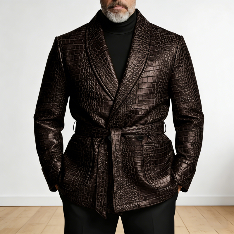 Men'S Formal Wear Belt - ﻿ Herenblazer van leer met krokodillenpatroon,