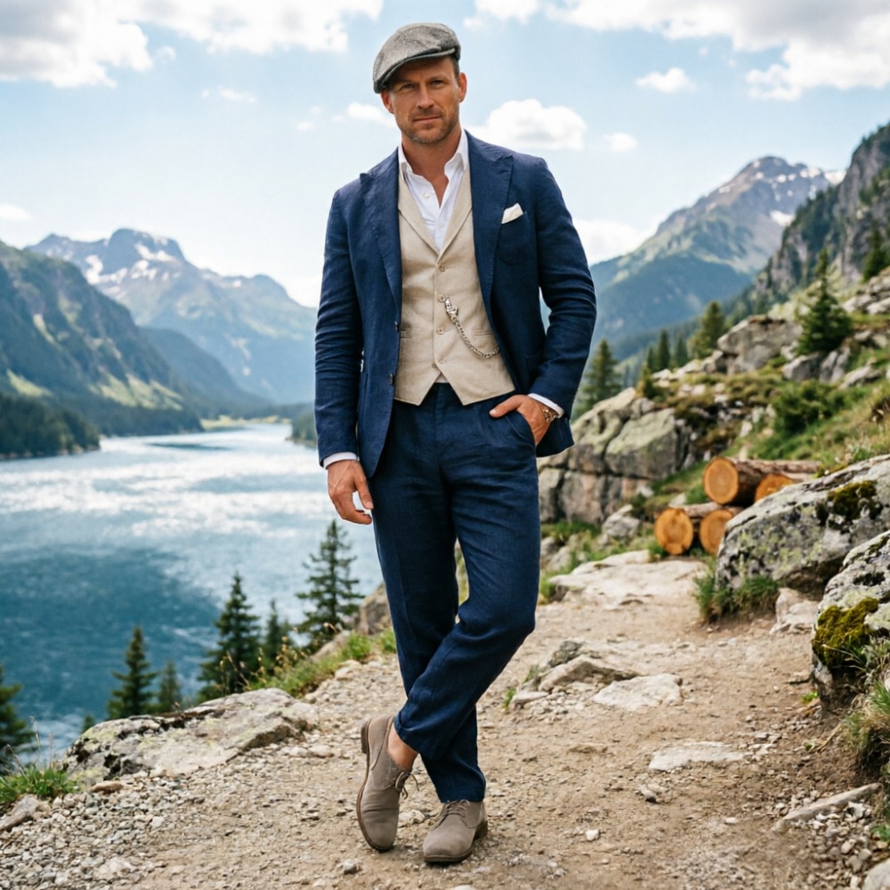Sagegroene linnen heren driede - Men Formal Wear Green recensie en prijs
