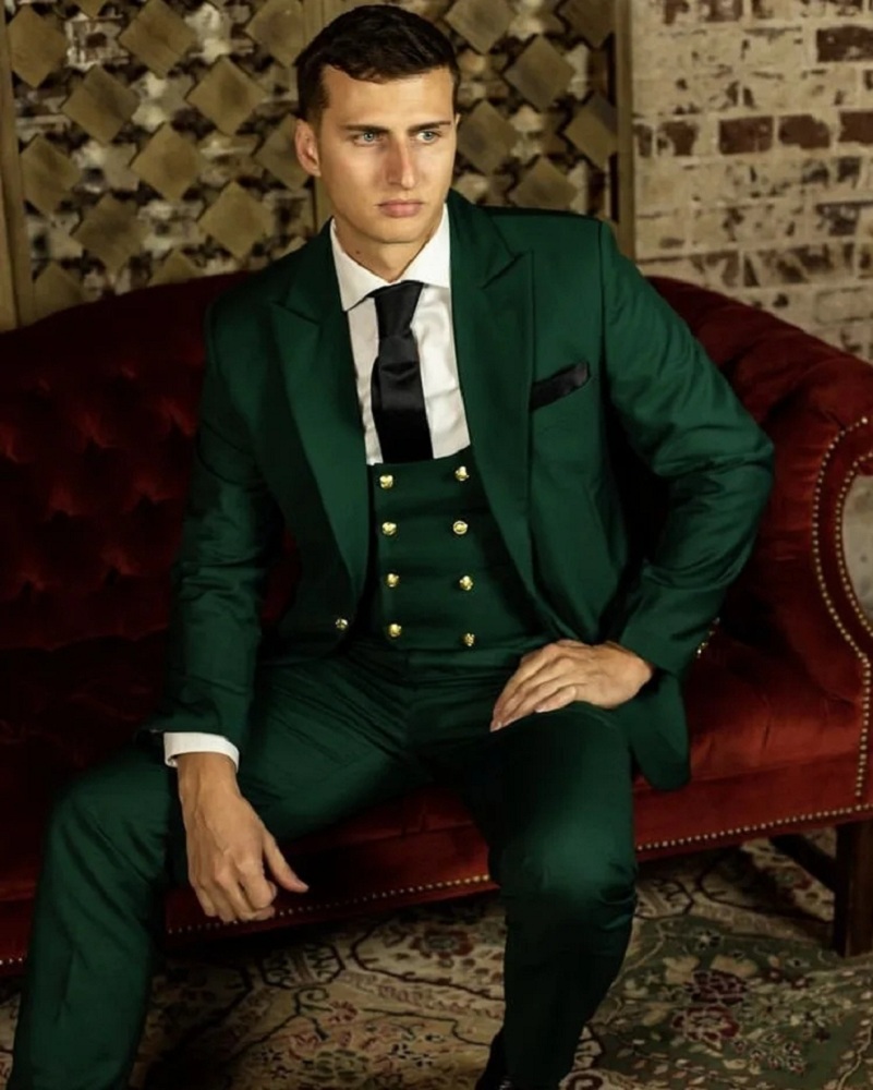 Groene klassieke herenpakken f - Men Formal Wear Green recensie en prijs