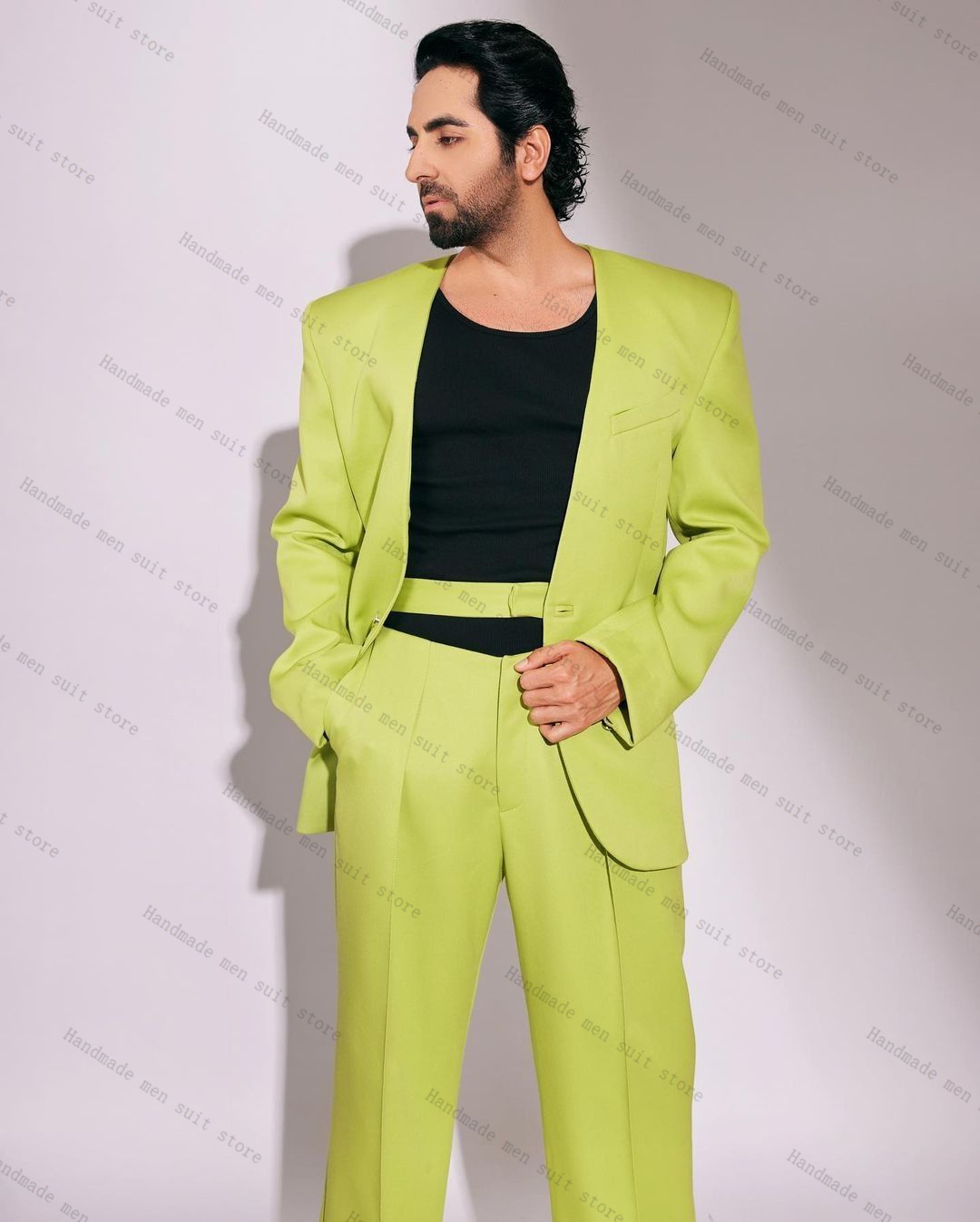 Mode groene mannen pak set 2-d - Men Formal Wear Green recensie en prijs