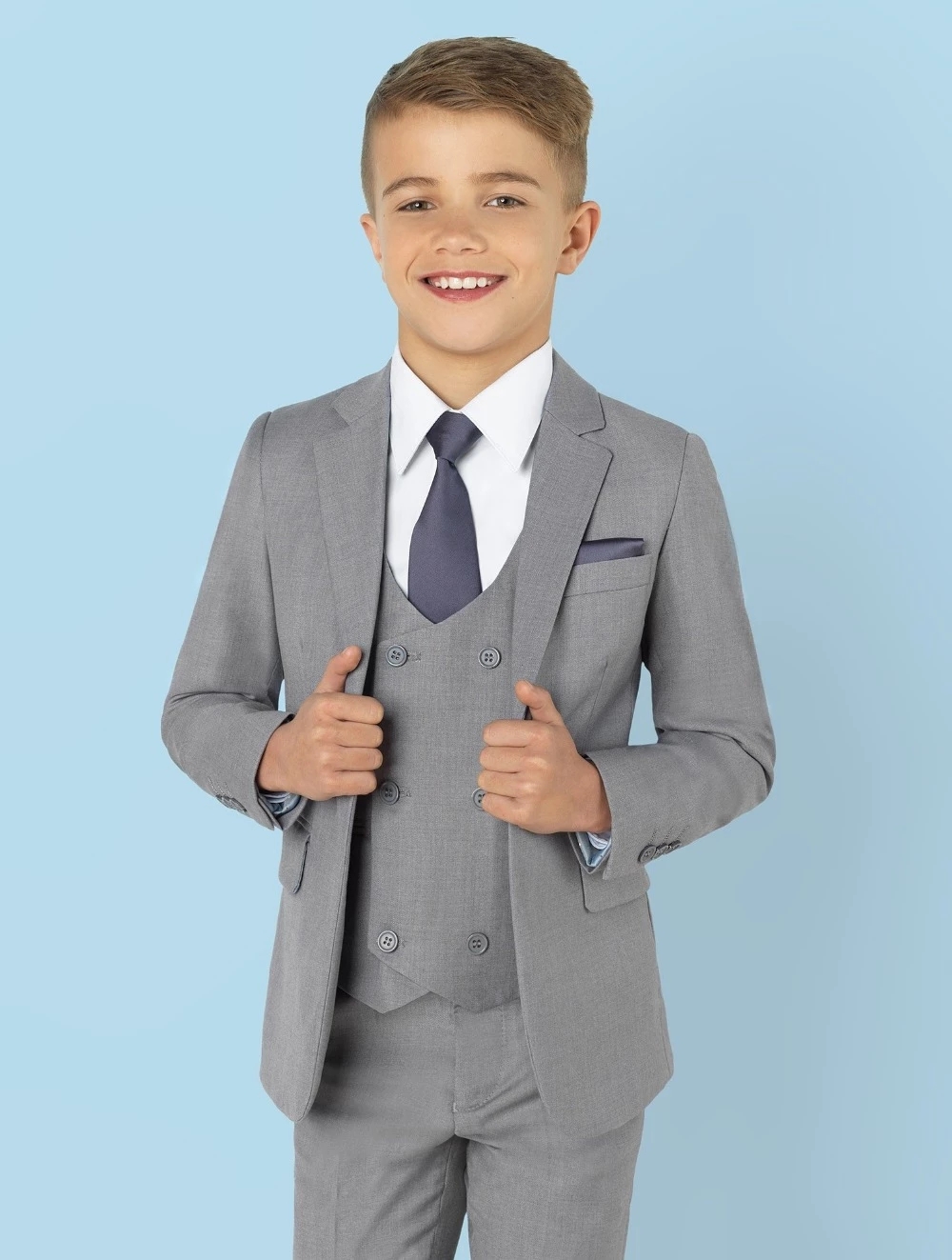 Lichtgrijs Notch Revers Kinder - Formal Wear For Men Kids recensie en prijs