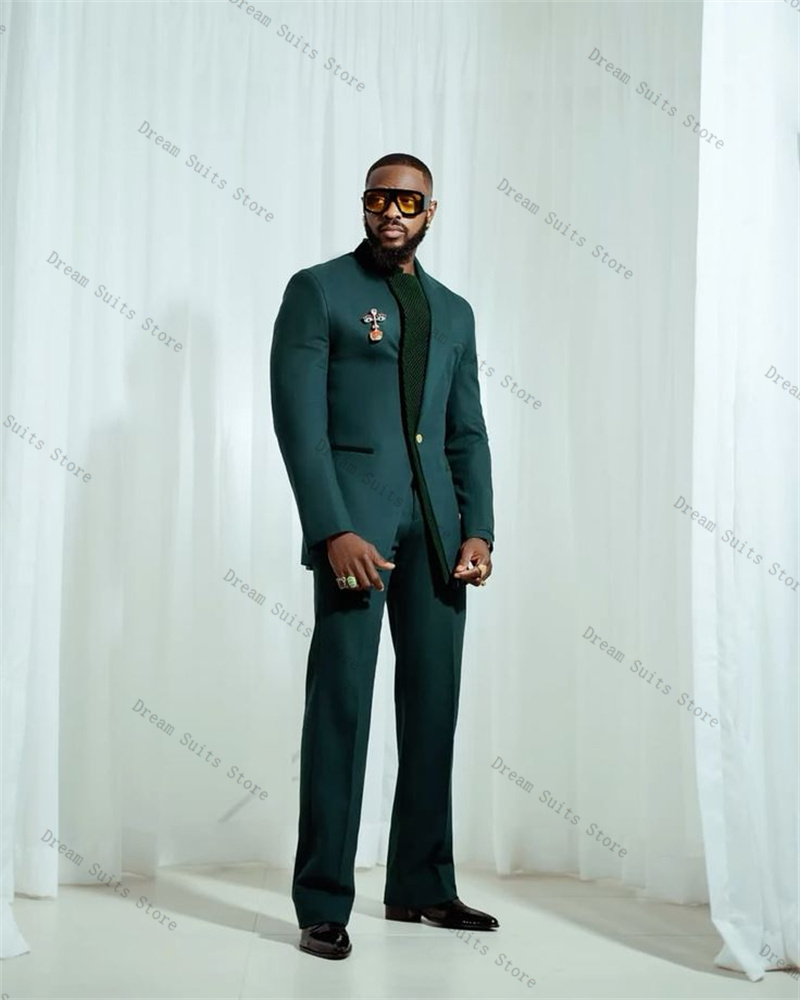 Splicing Kleur Mannen Pak Set  - Men Formal Wear Green recensie en prijs