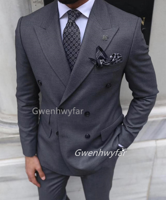 Gwenhwyar Grey Double Breasted - Men Formal Wear Clothes recensie en prijs