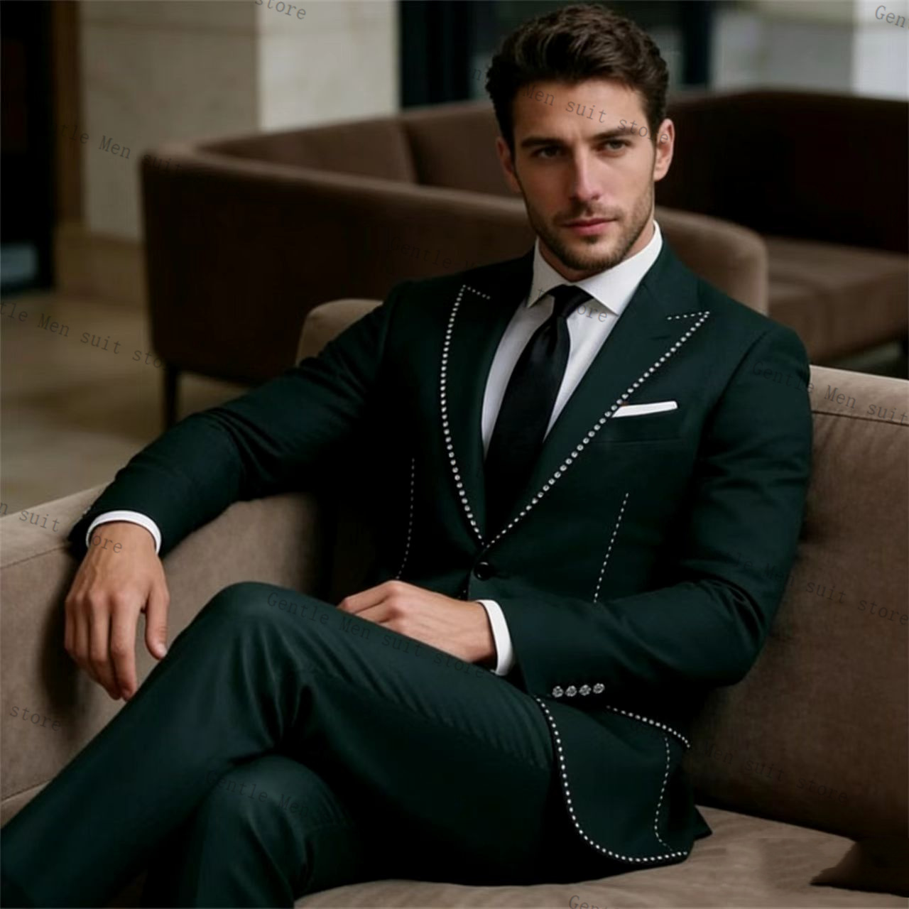 Kristallen Luxe Groene Mannen  - Men Formal Wear Green recensie en prijs